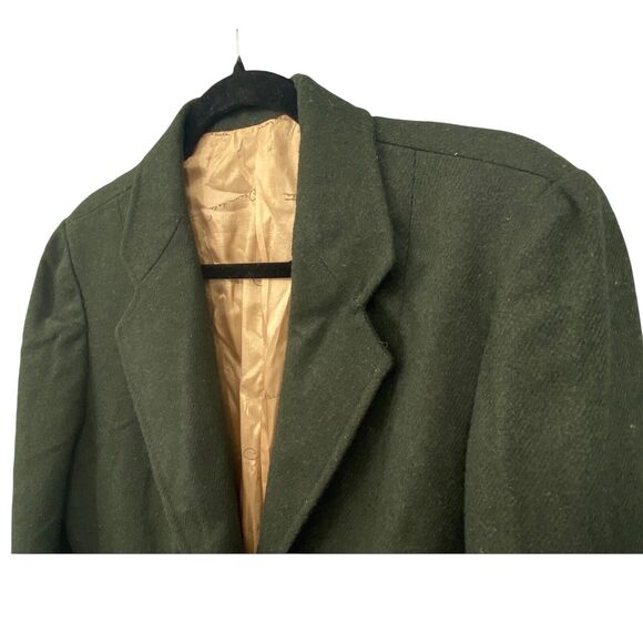 VTG Oscar De La Renta Blazer M Forest Green Wool Business Career Academia Preppy - Picture 12 of 12